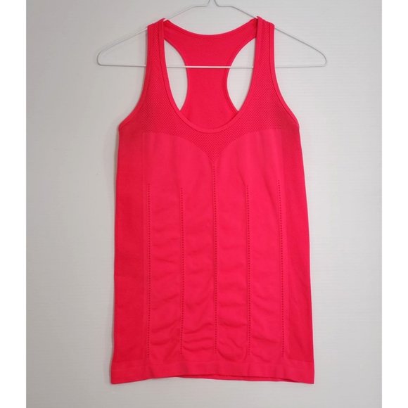 FABLETICS Women's Hot Pink Perforated Panel Delta Seamless Racerback Sz S 1475 - Picture 8 of 11